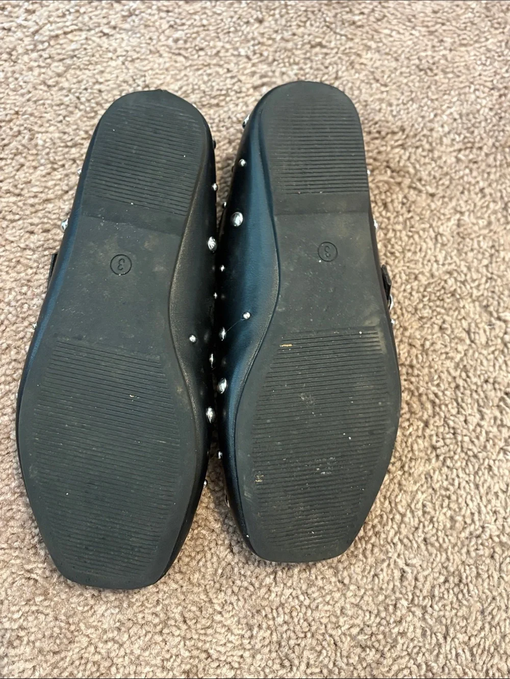 art class Black Mary Jane Flats with Silver Studs